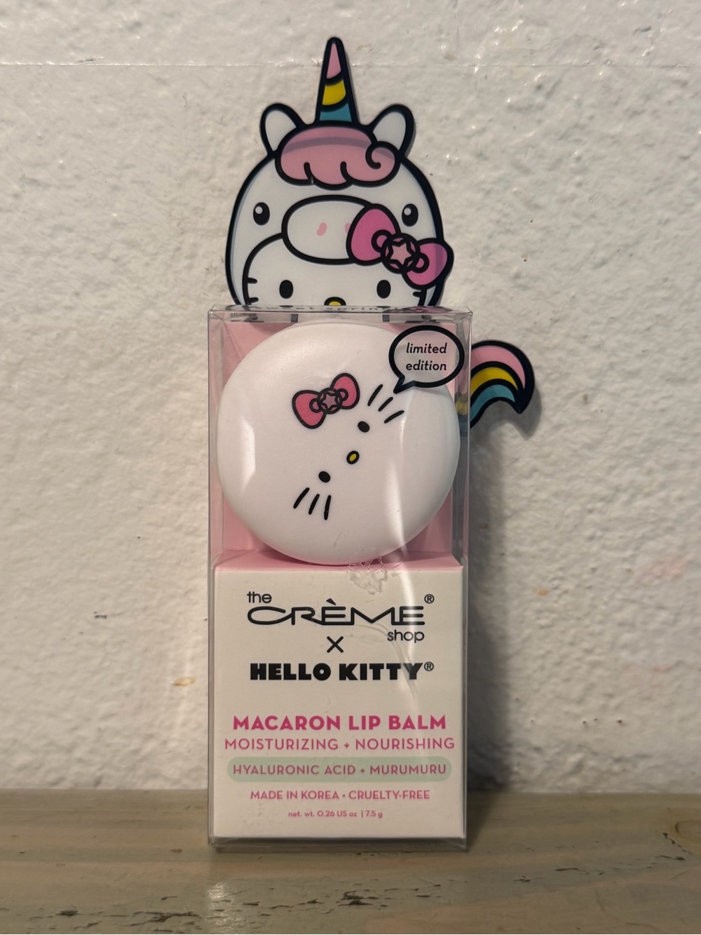The Crème Shop x Hello Kitty Macaron Lip Balm - White & Pink
